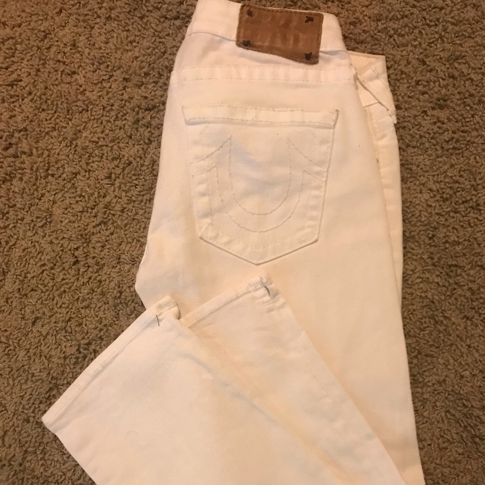 Optic White True Religion Capri Jeans
